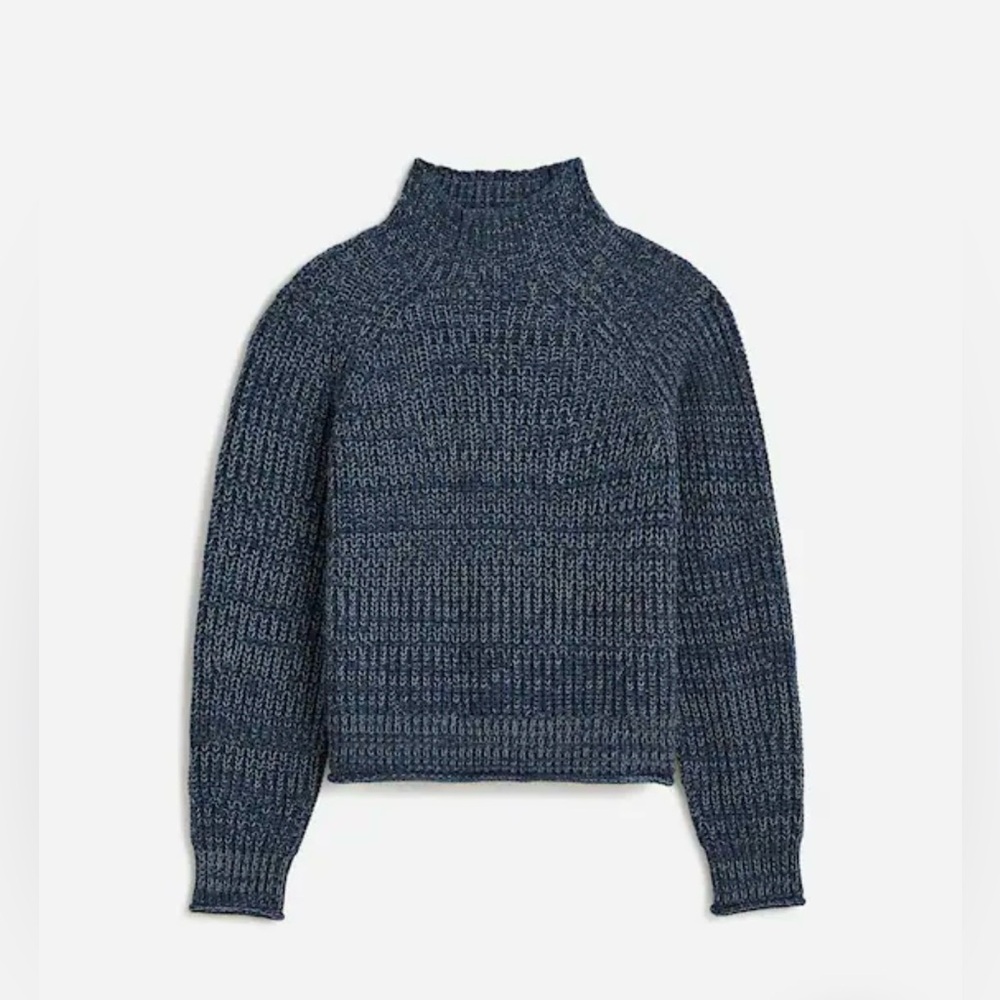 🩶 Madewell Marled Cotton Mockneck Sweater Gray Indigo Combo - Medium